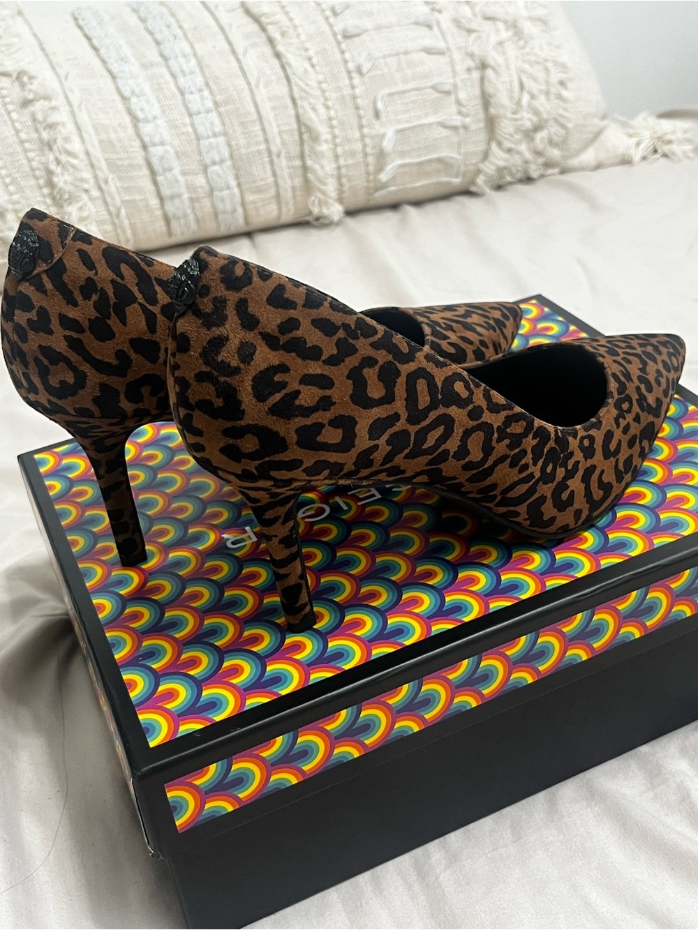 Kurt Geiger Leopard Print Pointed Toe Pumps - Brown/Black